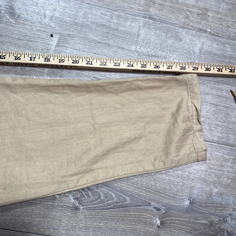 Marfinno Men's‎ Khaki Chino Pants Relaxed Fit Pleated Casual Trousers Size 34